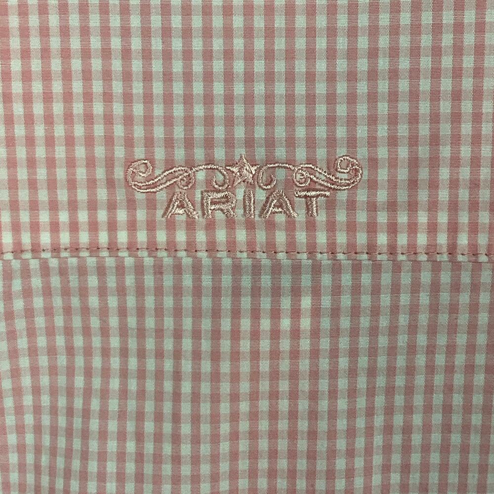 ARIAT Shirt Kirby Button Down Pink White Gingham XXL Western Cowgirl Equestrian - Picture 13 of 16